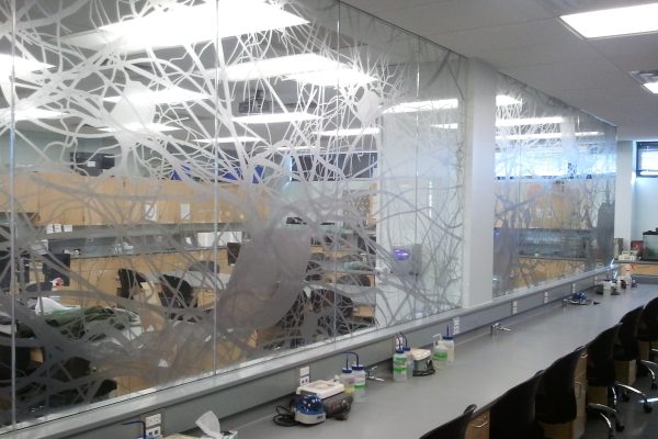 Clear Acrylic with frosted vinyl