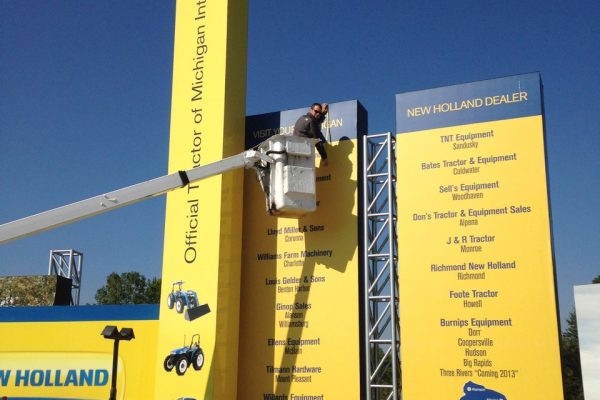 MIS Installation Measuring existing signage areas to rebrand and possibly retrofit existing graphics application.